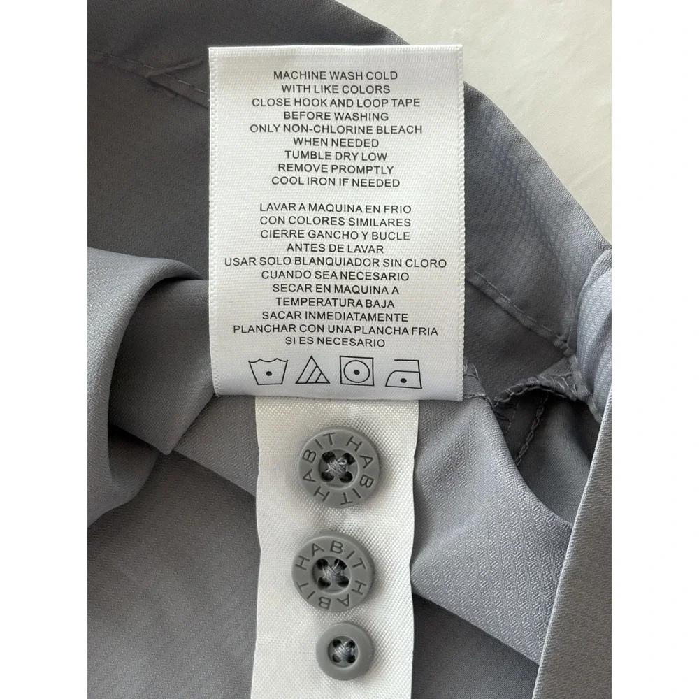 Habit Fishing Shirt Mens Medium Sharkskin UPF‎ 40+ Vented Pockets Performance